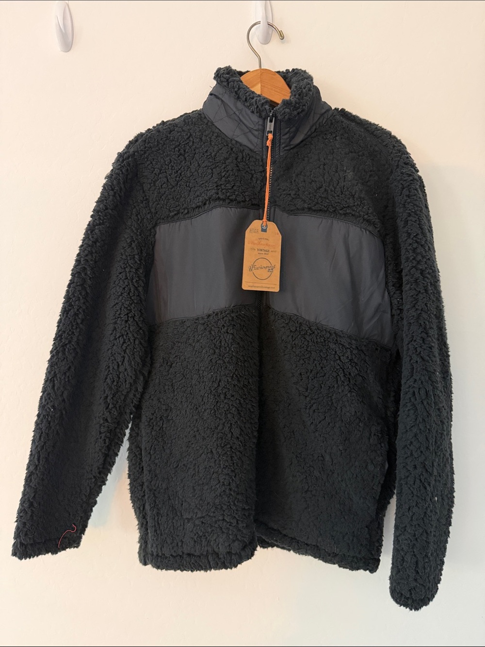 Heritage Waterproof Black Sherpa Fleece Half-Zip Jacket